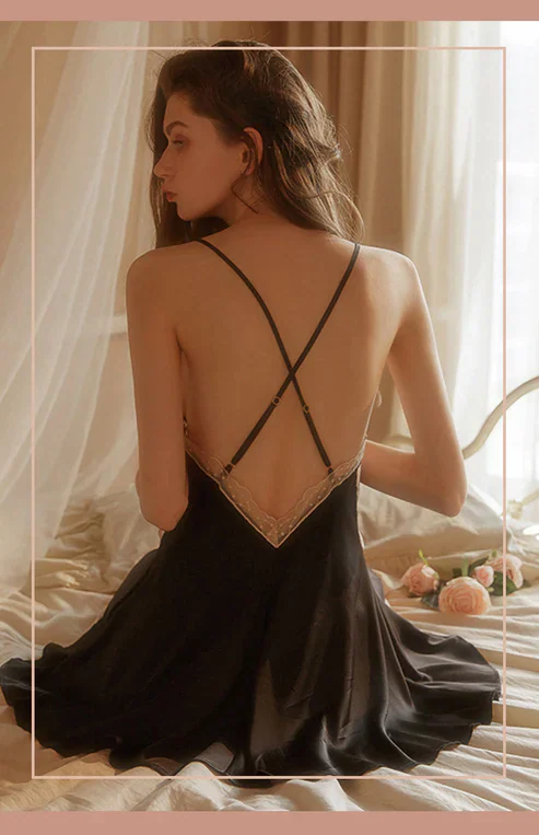 Priel Silk Lace Embroidered Short Lingerie