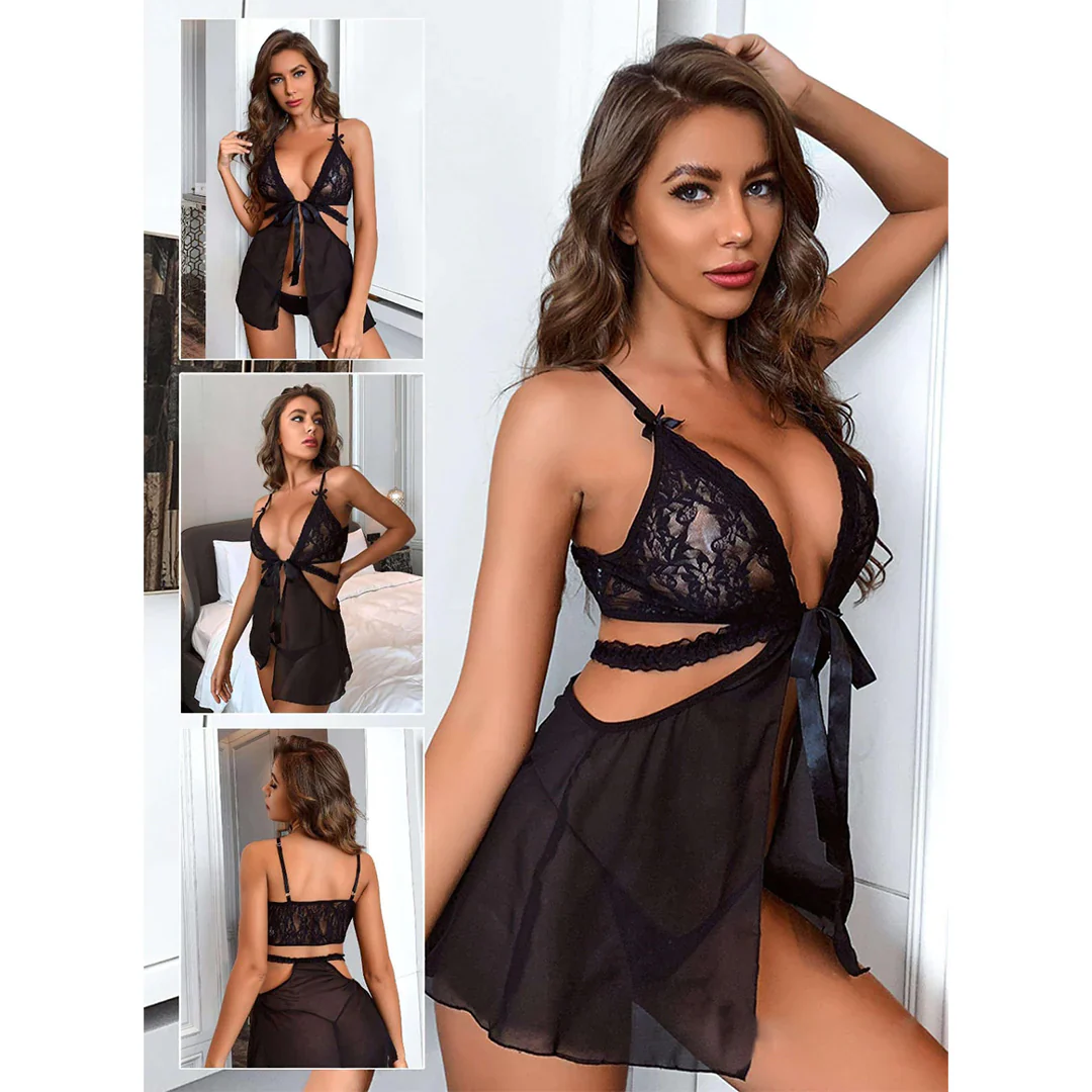 Chloe Front Open Sexy Transparent Lingerie