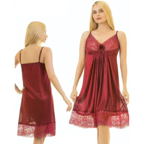 1 Piece Cedar Strap Short Nightie