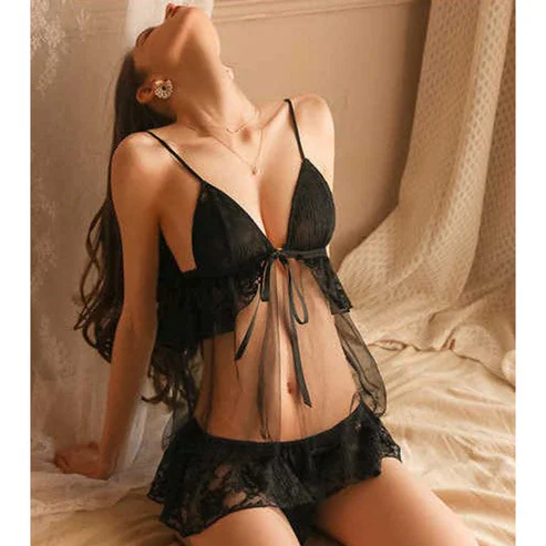 Wendy Front Open Transparent Short Lingerie