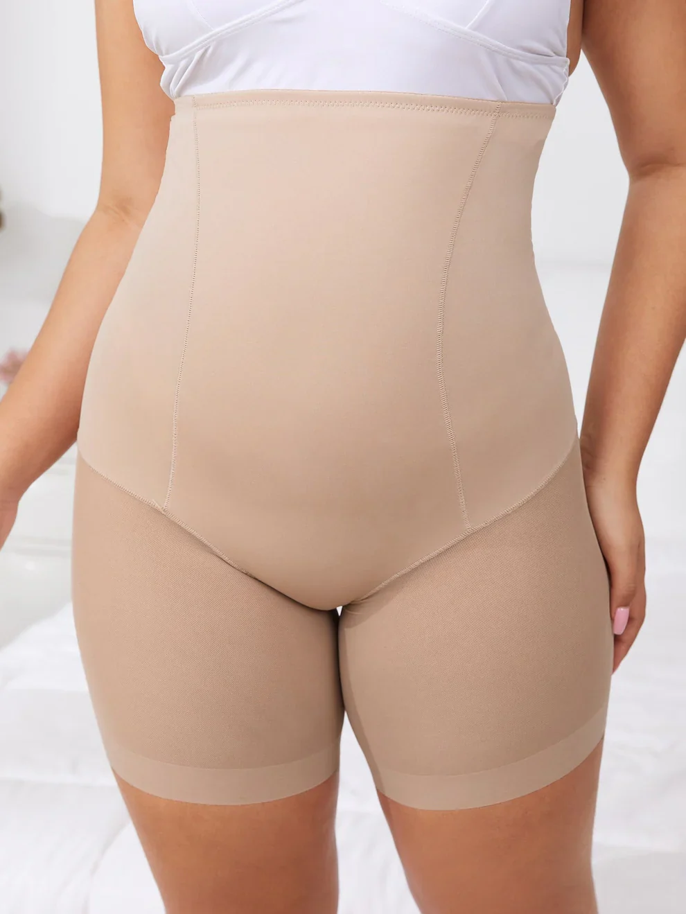 Plus Contrast Mesh Shapewear Bottom