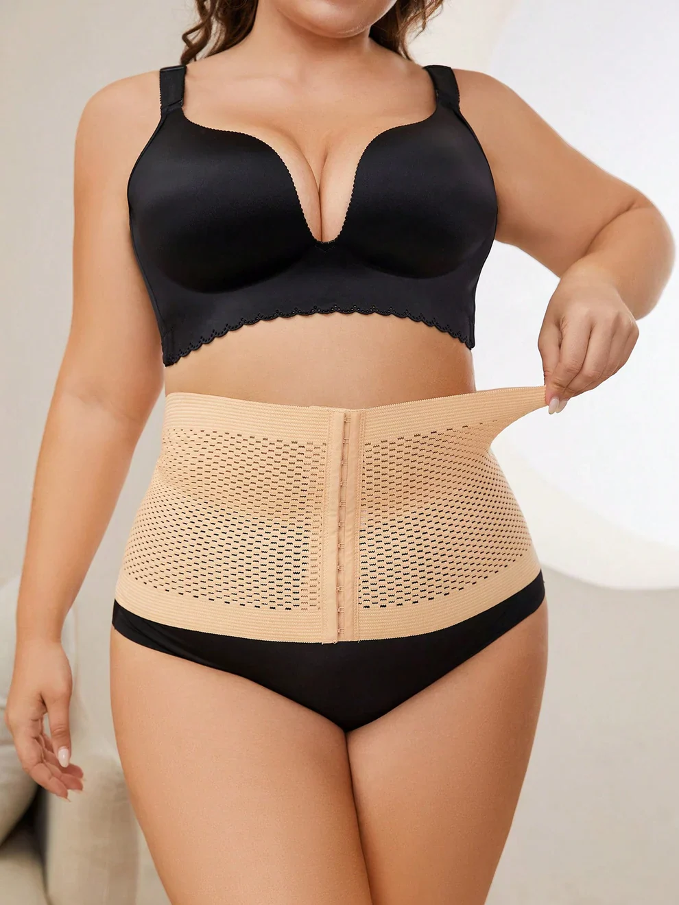 Plus Hook And Eye Waist Trainer Without Lingerie Set