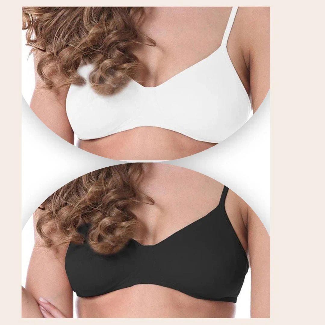 RAKS Pack of 2 Bridal Bra | Non-Padded, Non-Wired | Black & White
