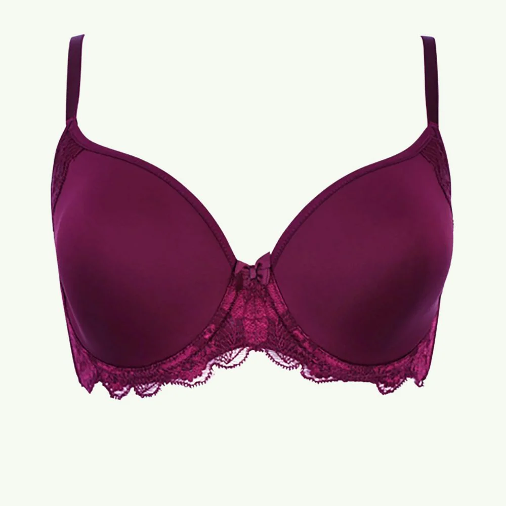 Wired & Light Padded T-Shirt Bra in Burgundy | Bridal Bra Collection