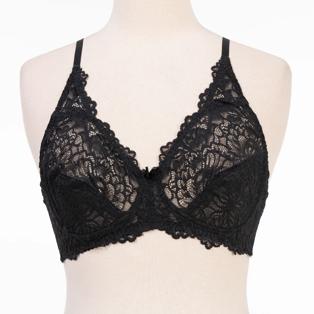 RAKS Black Non-Wire Net Bra