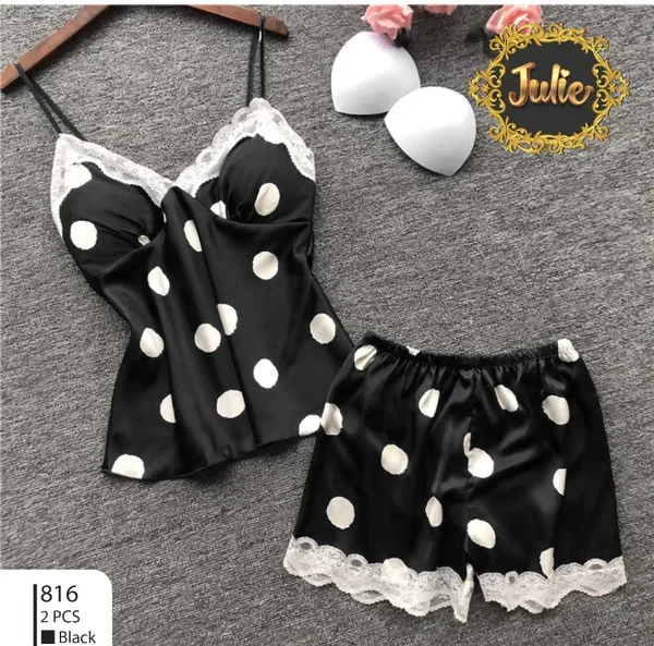 2PCS Polka Dot Silk Cami Set – Chic & Comfortable