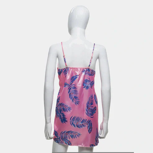 Hawaiian Print Silk 2pcs Nightgown set