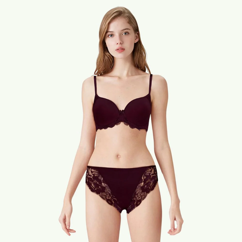 Wired & Light Padded T-Shirt Bra in Burgundy | Bridal Bra Collection